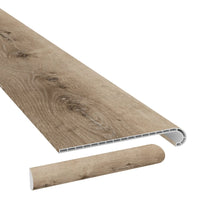 Aged Hickory Vinyl Stair Tread w/ Cap