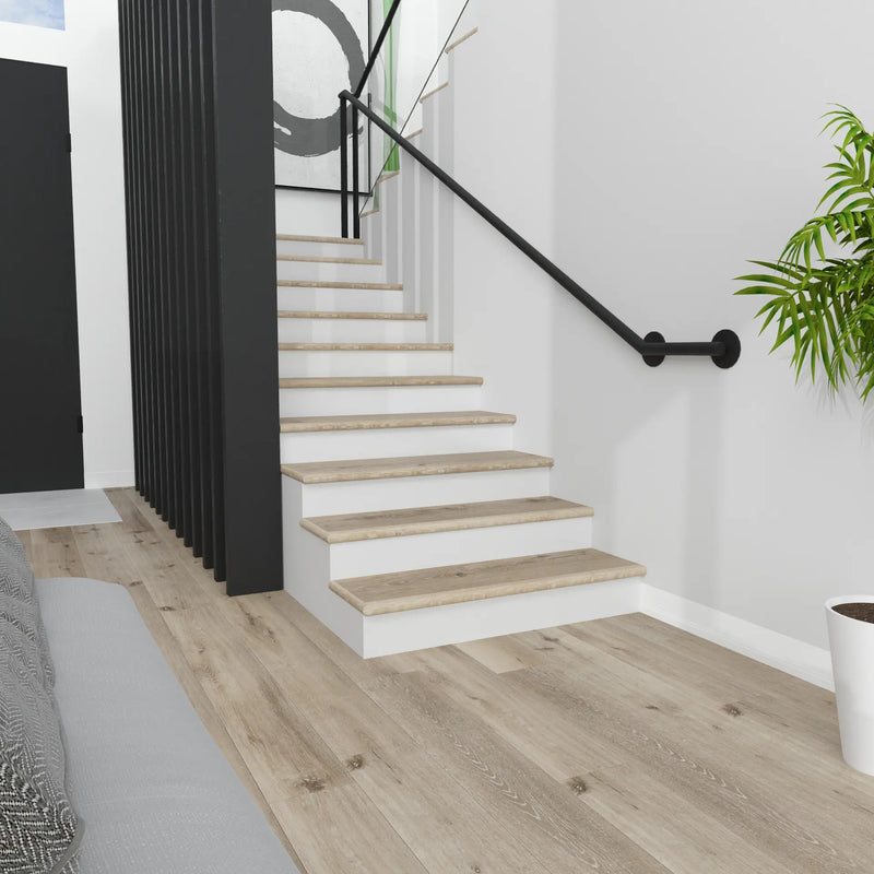 Aged Hickory Vinyl Stair Tread w/ Cap