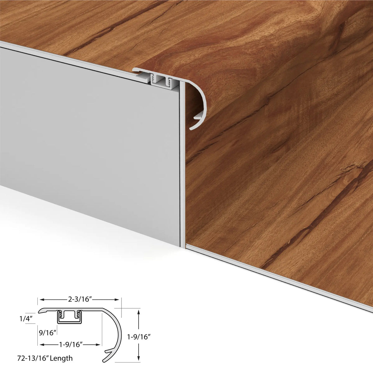 Classic Acacia Cali Vinyl Stair Nosing Overlap Windansea