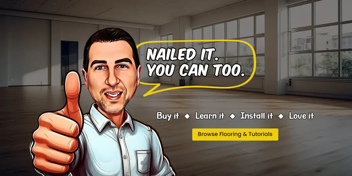 Cartoon character giving a thumbs up with text 'Nailed it. You can too.' in an indoor setting.