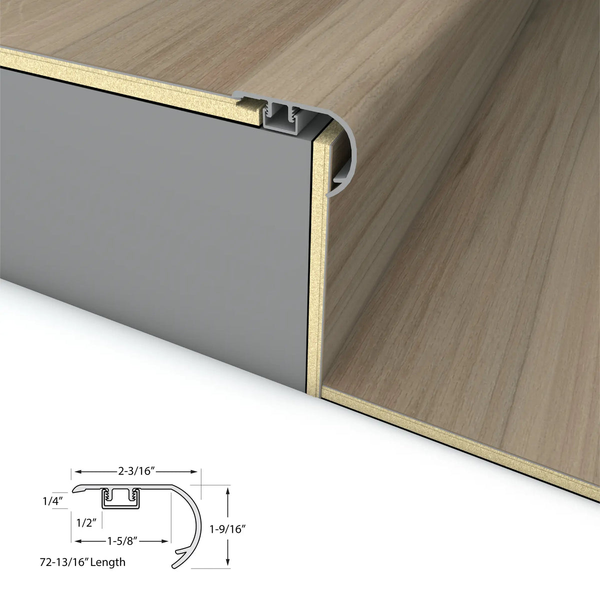 Pelican Post Stair Nosing Overlap 6.5mm