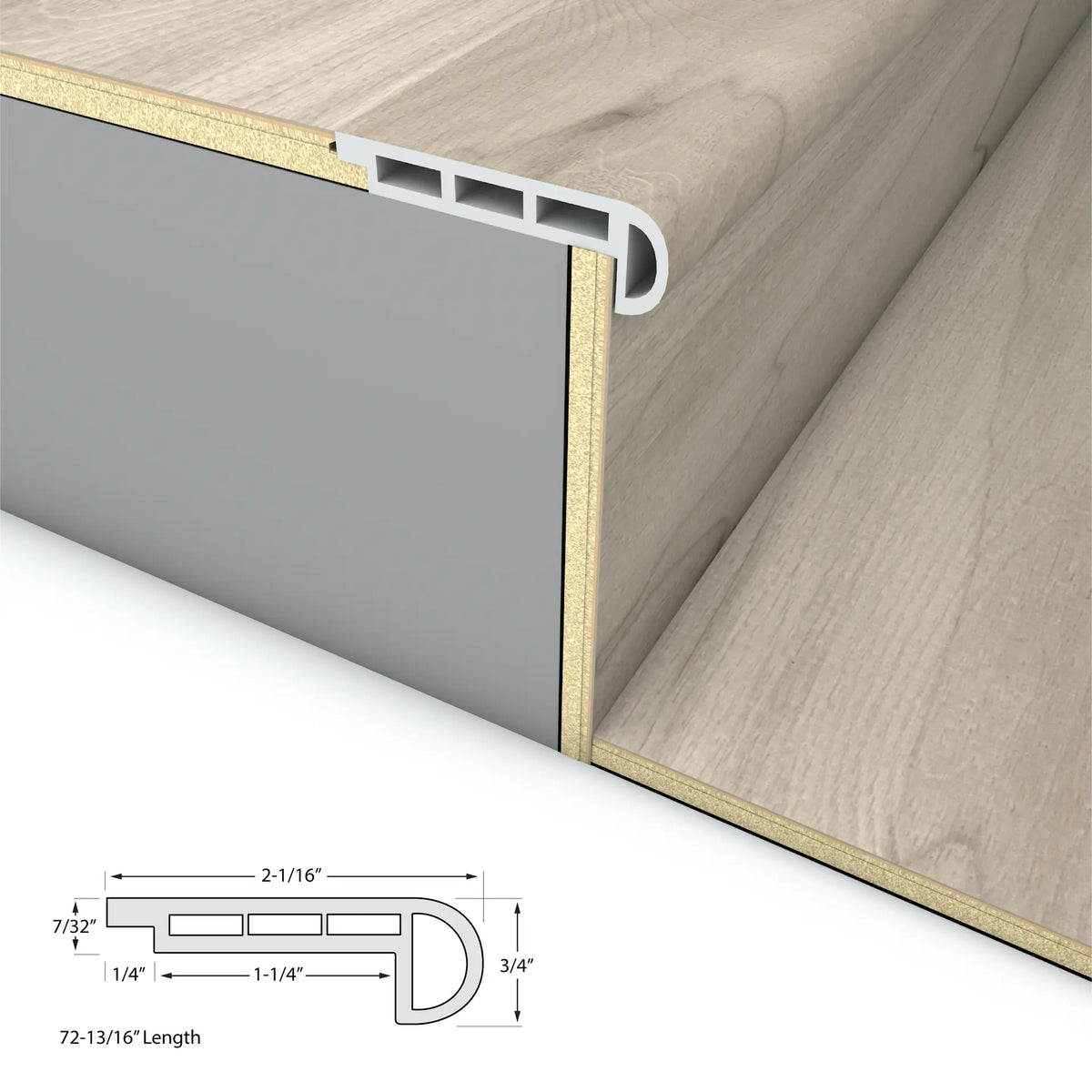 Railway Gray Stair Nosing Flush 6.5mm