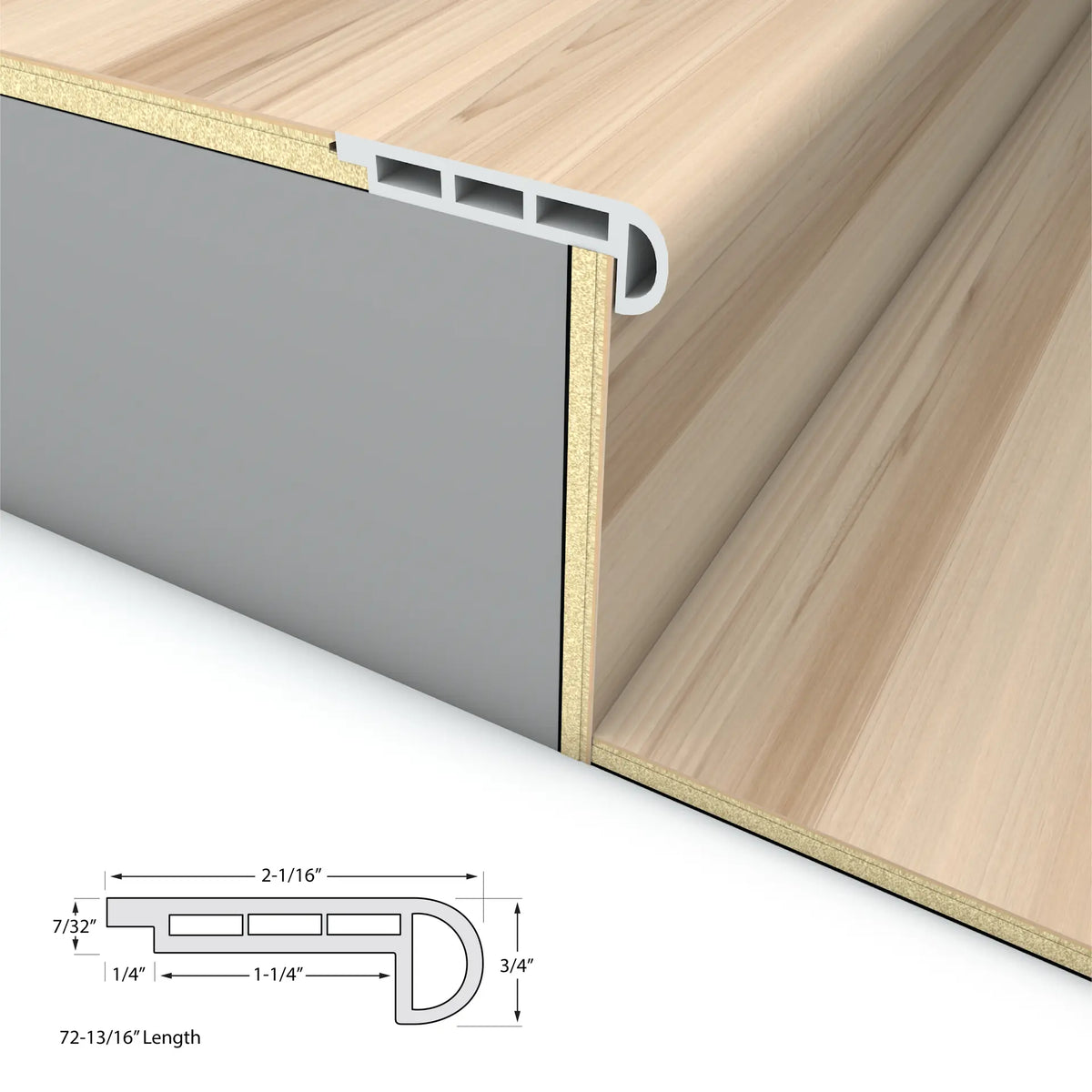 Timber Beach Stair Nosing Flush 6.5mm